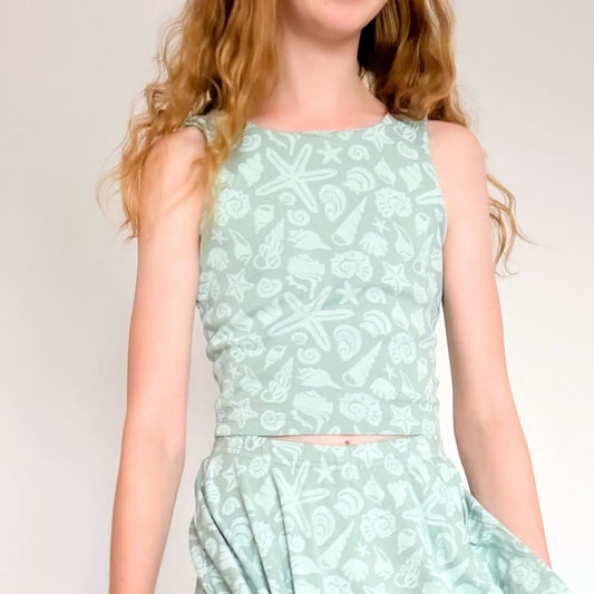 Youth Bamboo Longline Bralette-Style Tank | Parlour Stripe - additional view