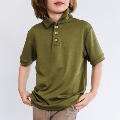 Youth Bamboo Polo Shirt | Olive