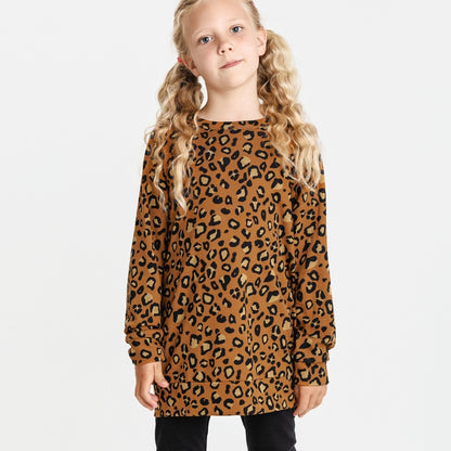 Youth Bamboo All-Over Print Pullover | Bronze Leopard