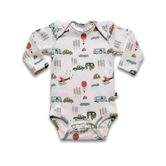 Baby Long - Sleeve Bamboo Onesie - Travel - Little & Lively