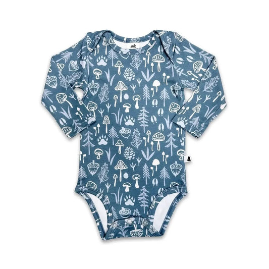 Baby Long - Sleeve Bamboo Onesie - Forager - Little & Lively