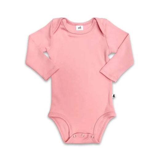 Baby Long - Sleeve Bamboo Onesie - Rose - Little & Lively