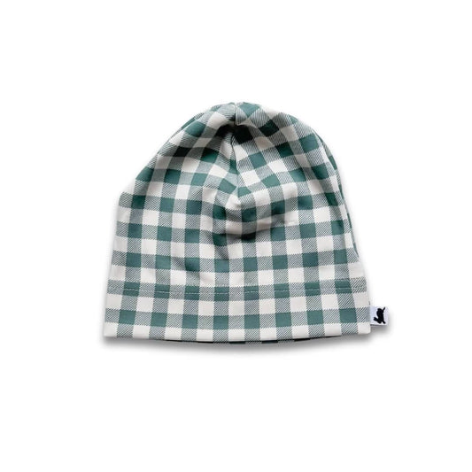Baby/Kids Bamboo Beanie - Eucalyptus Gingham - Little & Lively