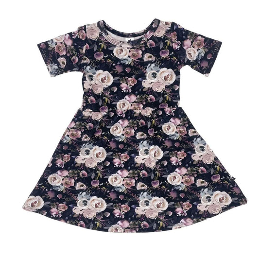 Baby/Kids Bamboo Daphne Dress - Watercolour Floral - Little & Lively