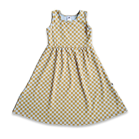 Kids' Bamboo Square Neck Midi Dress | Palm Leaf - additional view