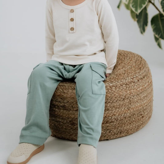 Kids Bamboo Cargo Pants - Navy - Little & Lively