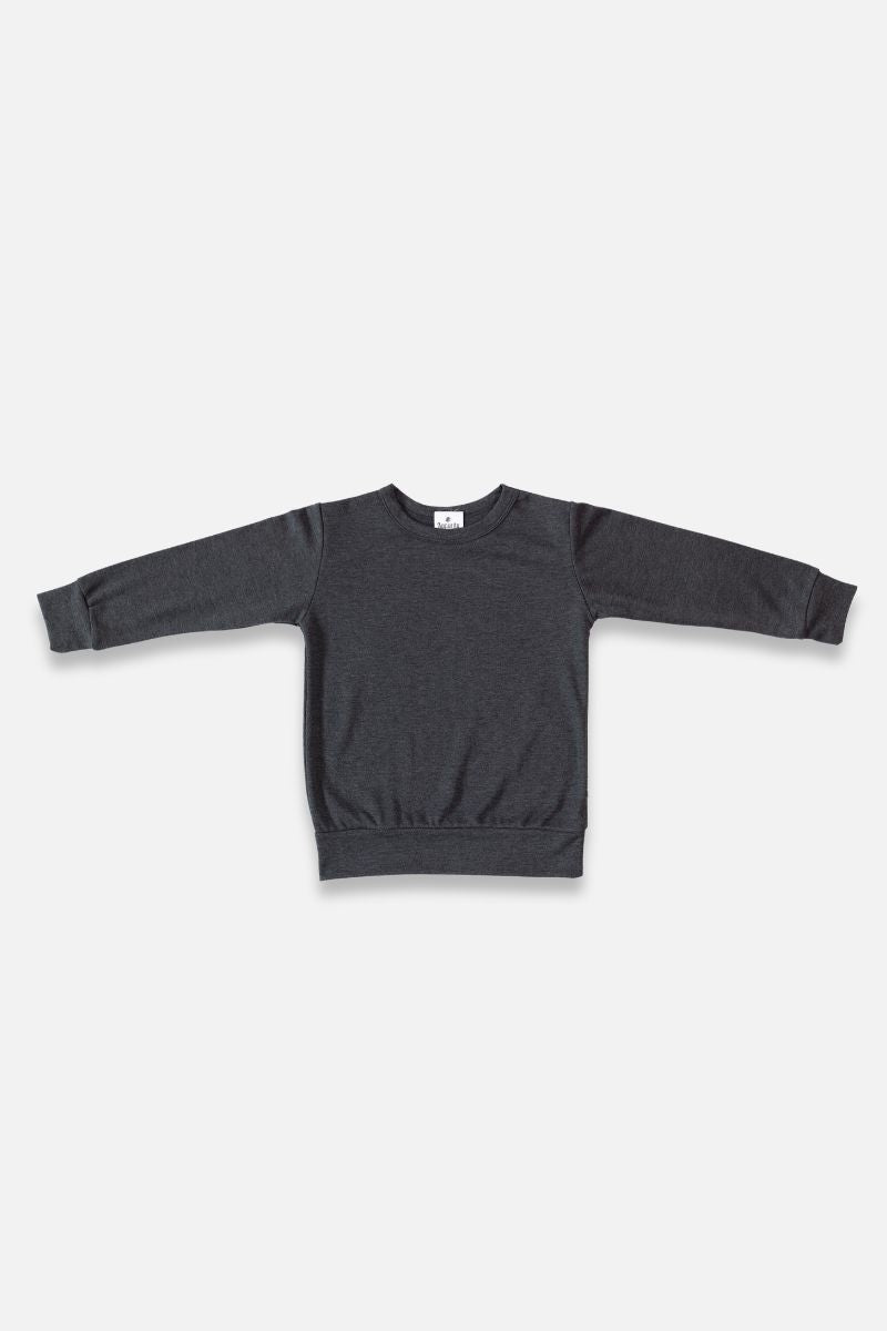 Kids Bamboo Pullover - Charcoal - Little & Lively