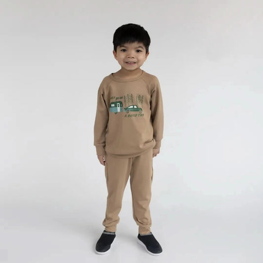 Kids Lightweight Bamboo Joggers (SS24) - Leaf Green - Little & Lively