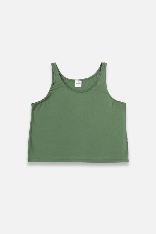 Ladies' Bamboo Cropped Tank - Leaf Green - Little & Lively