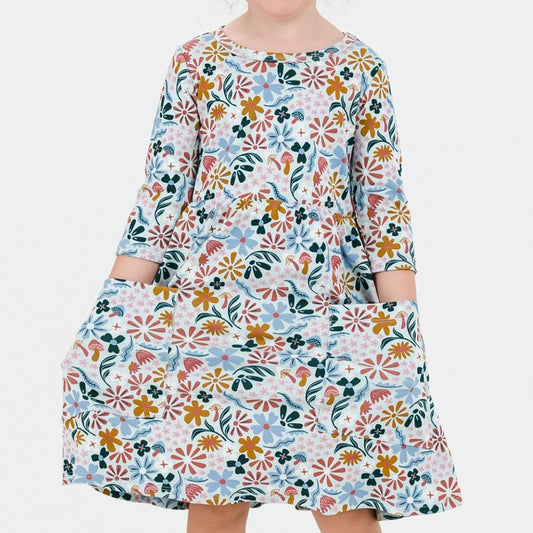Youth Bamboo Clementine Dress | Floating Floral