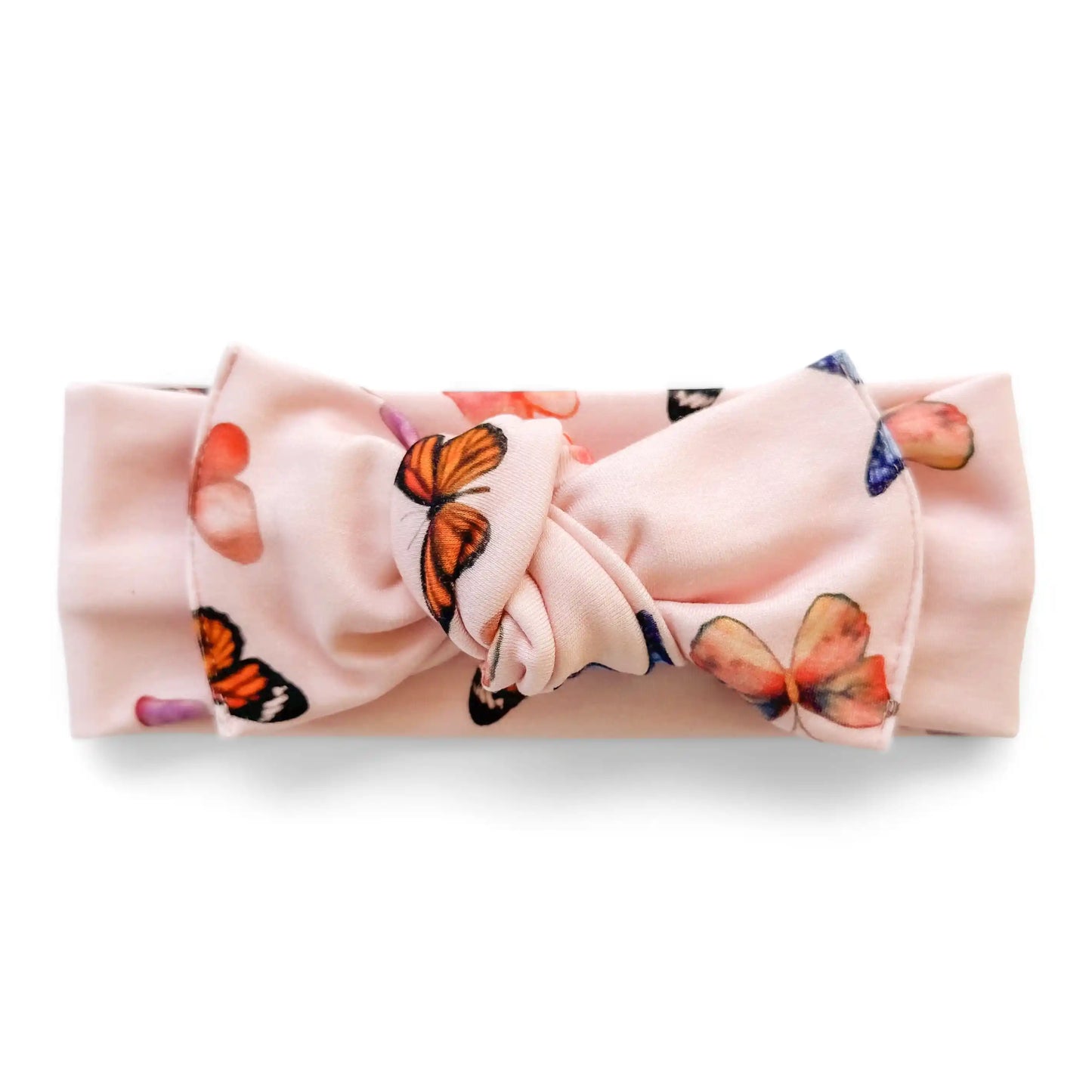 Bamboo Adjustable Headwrap | Pink Butterflies