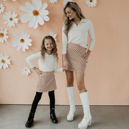 Women’s Mini Skirt | Blush Checkers Leggings Bamboo/cotton 4