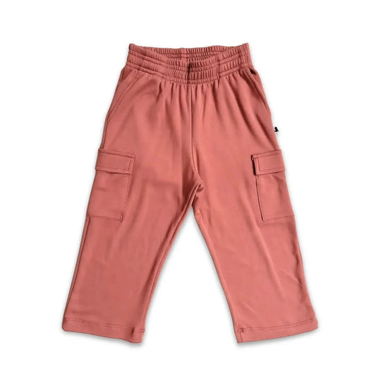Youth Bamboo Cargo Pants - Burnt Brick - Little & Lively