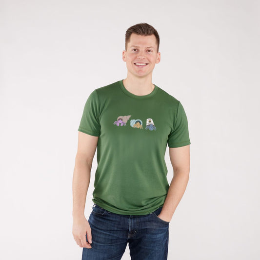 Adult Unisex Crewneck 'Crabby Cuties' T-Shirt | Leaf Green