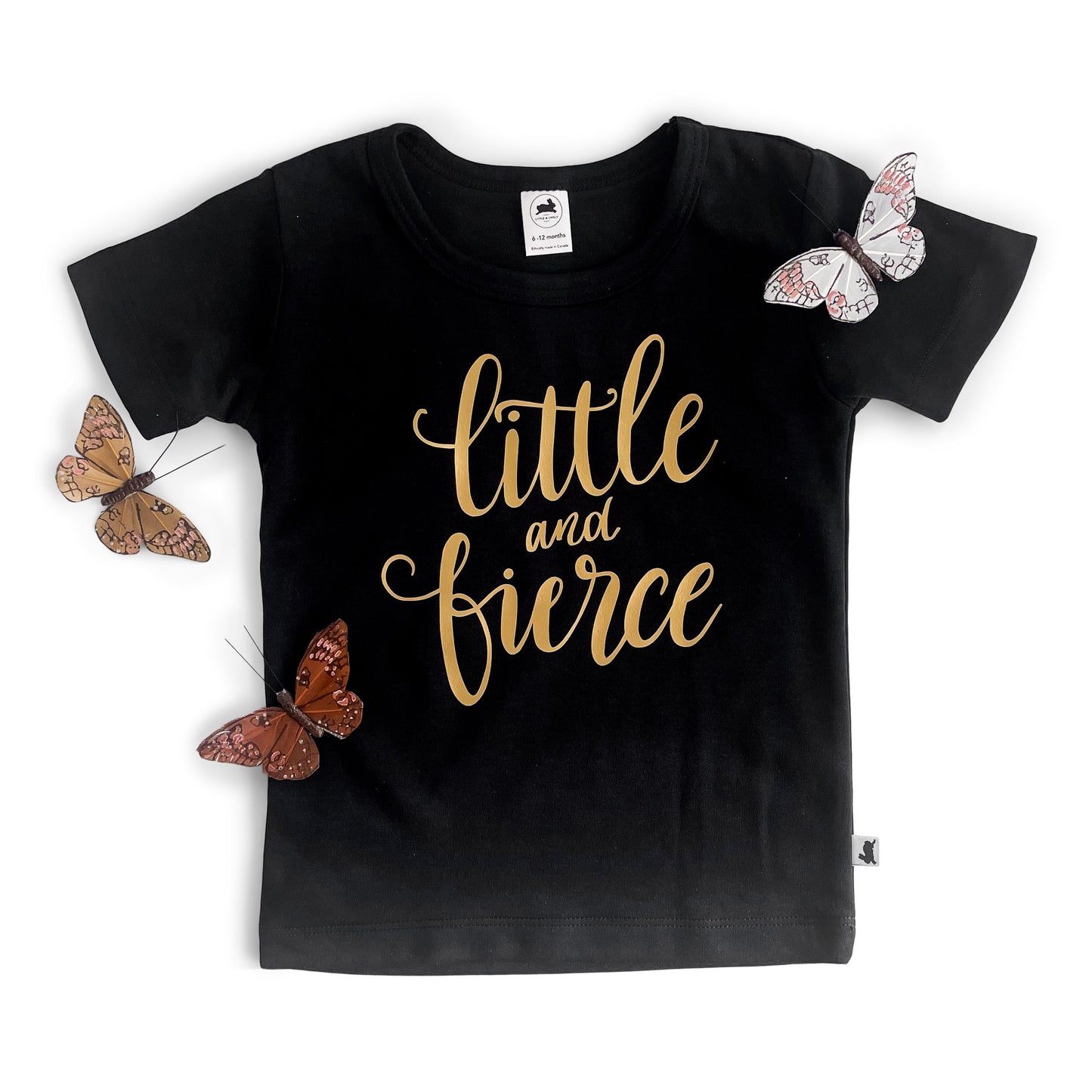 'Little & Fierce' Bamboo Slim Fit T-Shirt | Black
