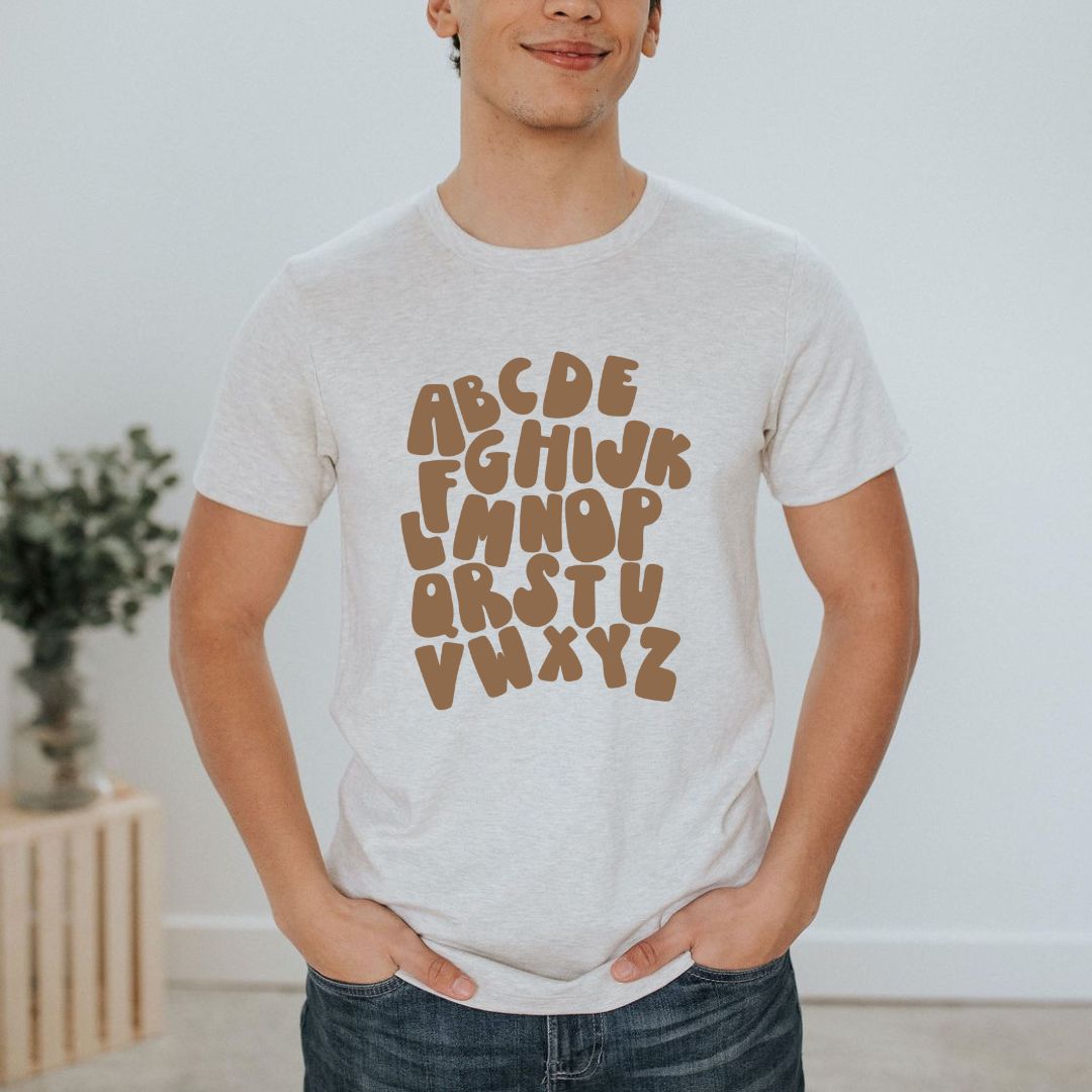 Adult Unisex Crewneck ’abcs’ T-shirt | Ash Men’s T-shirt Bamboo/cotton 2