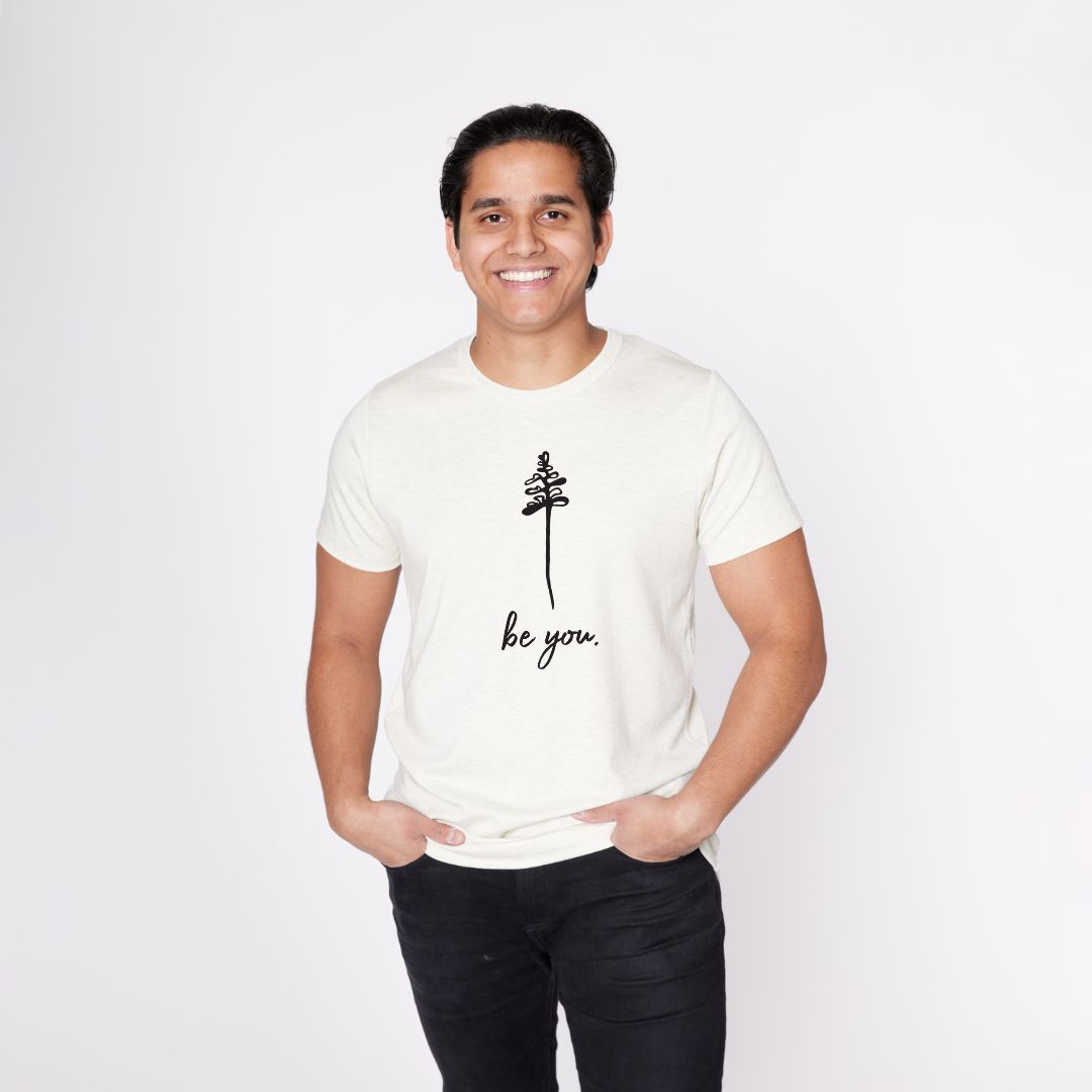 Adult Unisex Crewneck ’be You’ T-shirt | Ash Men’s T-shirt Bamboo/cotton 1