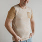 Adult Unisex Crewneck Pocket T-shirt | Honey Stripe Men’s T-shirt Bamboo/cotton