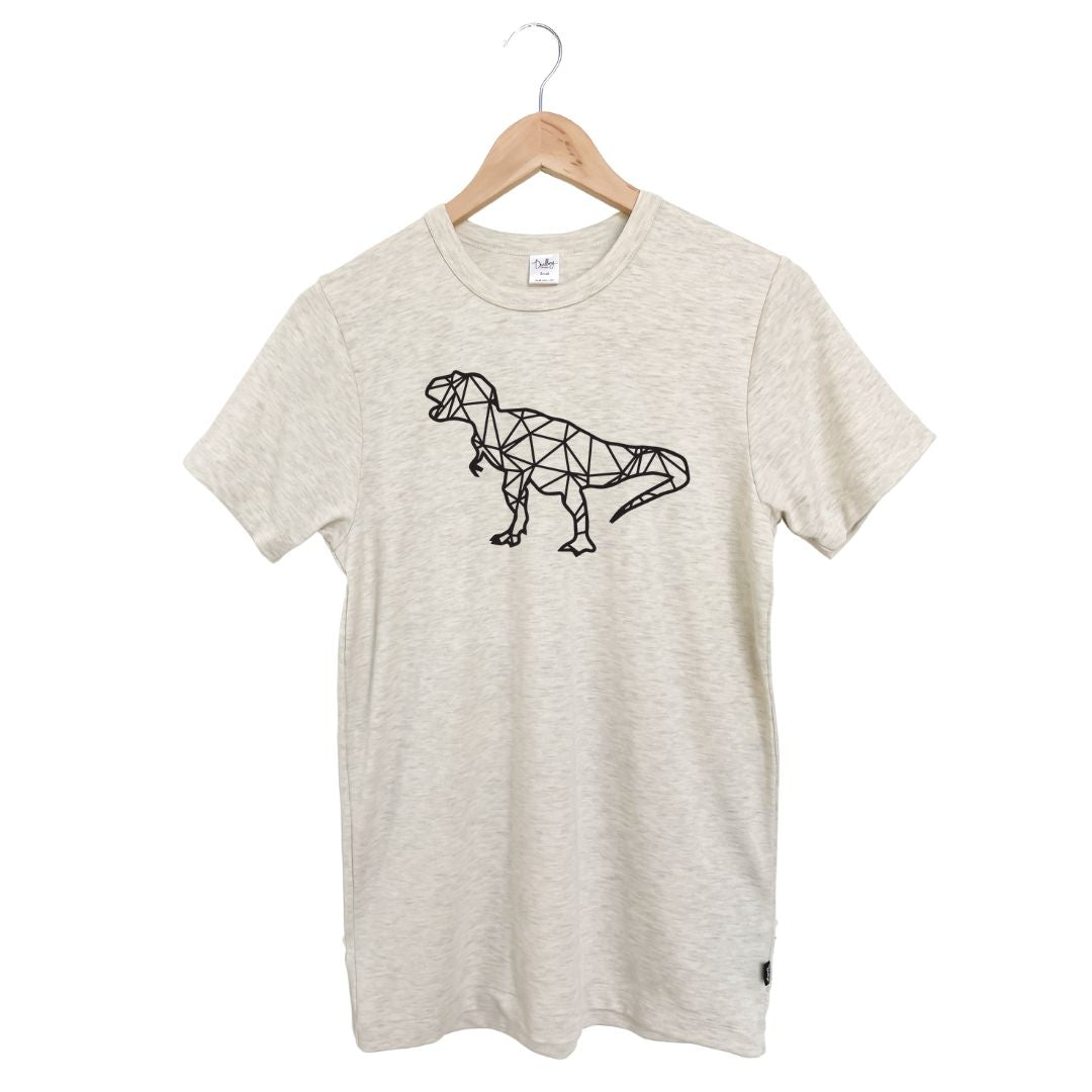 Adult Unisex Crewneck 'T-Rex' Bamboo T-Shirt | Ash