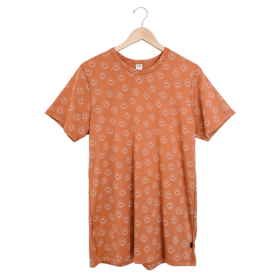Adult Unisex Crewneck T-shirt | Orange Smilies Men’s T-shirt Bamboo/cotton 1