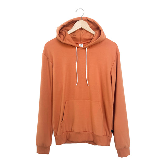 Adult Unisex Fleece-lined Kangaroo Hoodie | Orange Men’s Pullover Bamboo/cotton