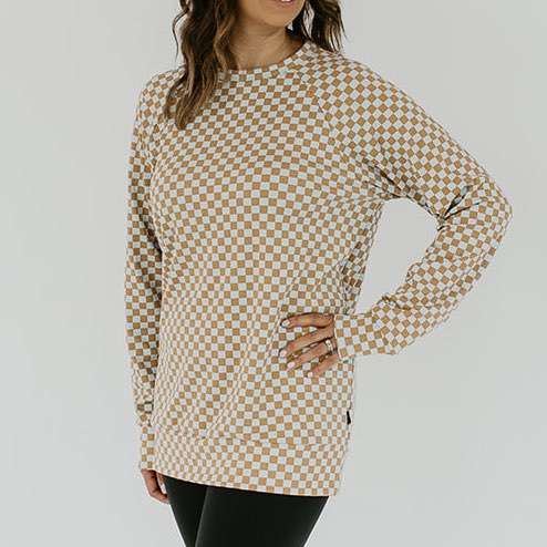 Adult Unisex Pullover | Blue Checkers
