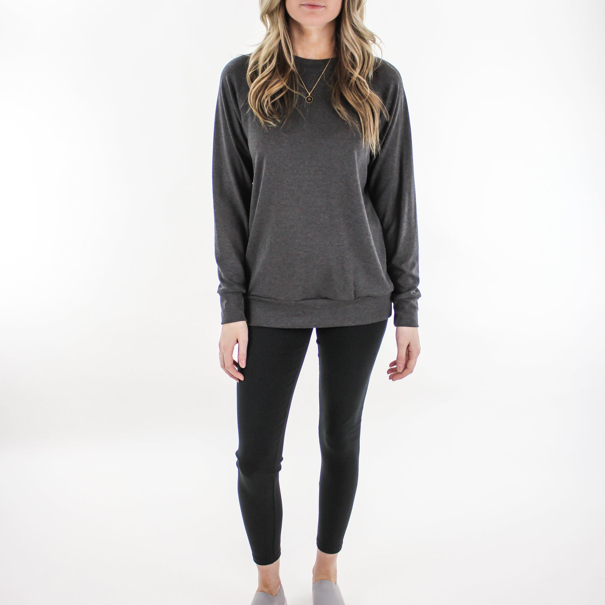 Adult Unisex Bamboo Pullover | Charcoal
