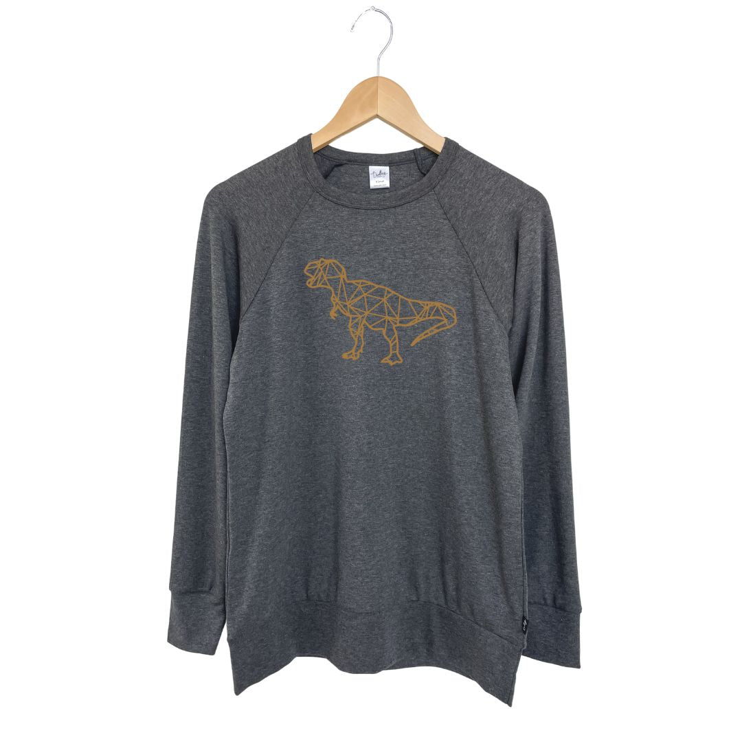 Adult Unisex ’t-rex’ Pullover | Charcoal Men’s Bamboo/cotton 2
