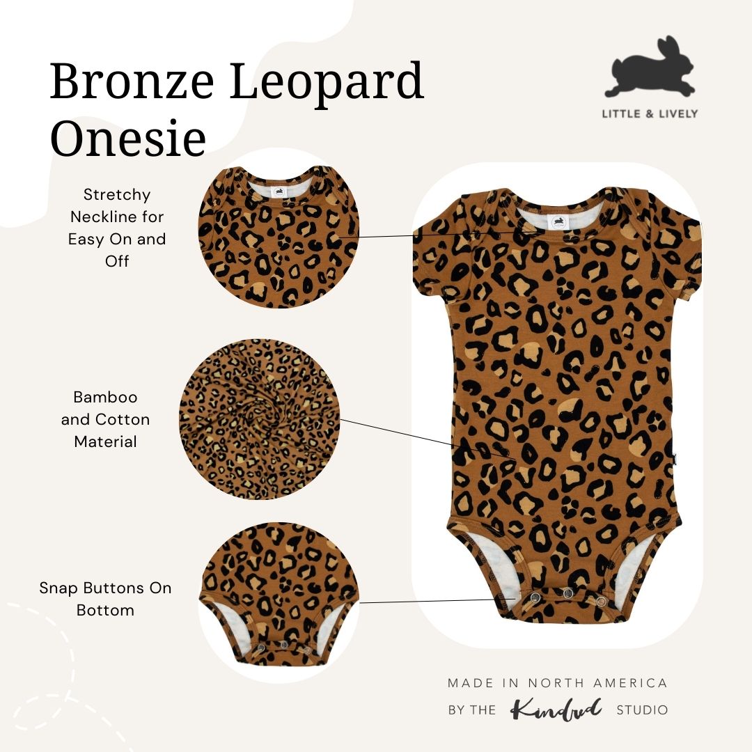 Baby Onesie | Bronze Leopard Bamboo/cotton 6