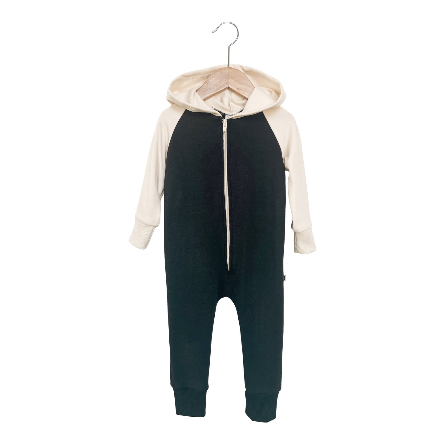 Baby/kid’s Fleece-lined Hooded Jumpsuit | Black & Cream Kid’s Joggers