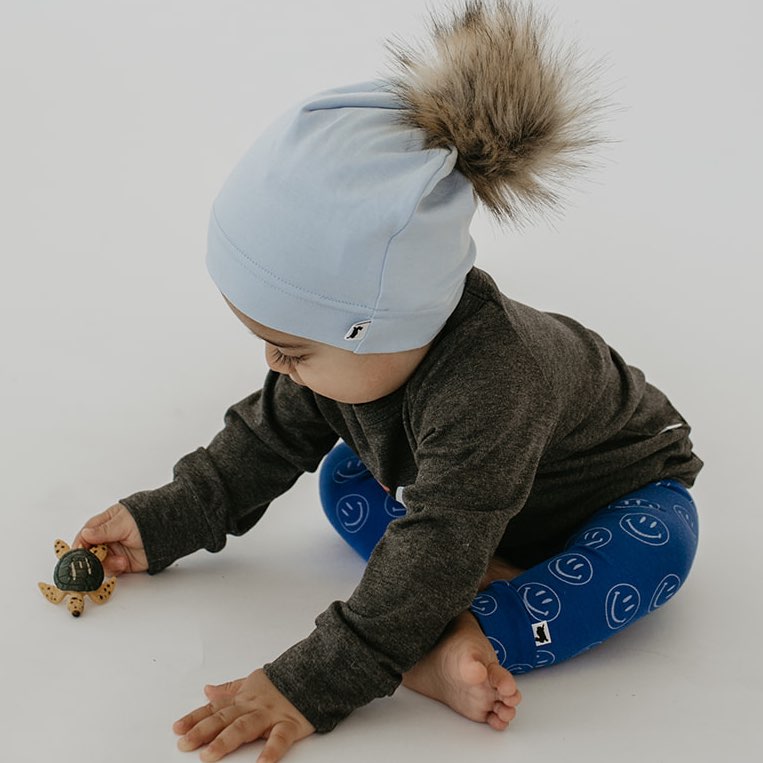 Baby/Kid's Pom Pom Beanie | Powder Blue