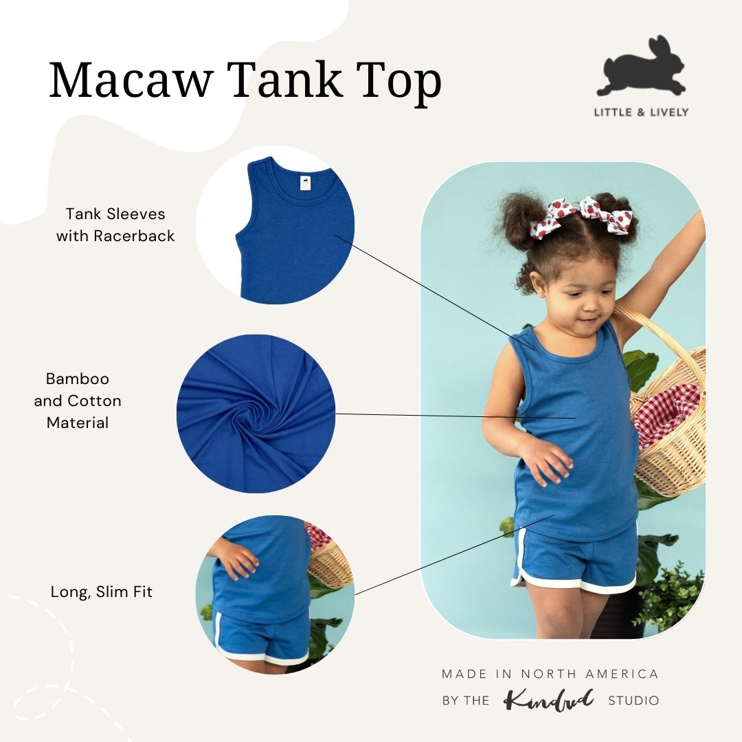 Baby/kid’s Racerback Tank Top | Macaw Kid’s Bamboo/cotton 4