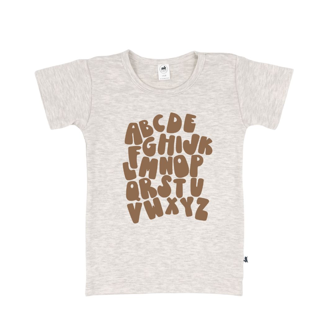 'ABCs' Bamboo Slim-Fit T-Shirt | Ash