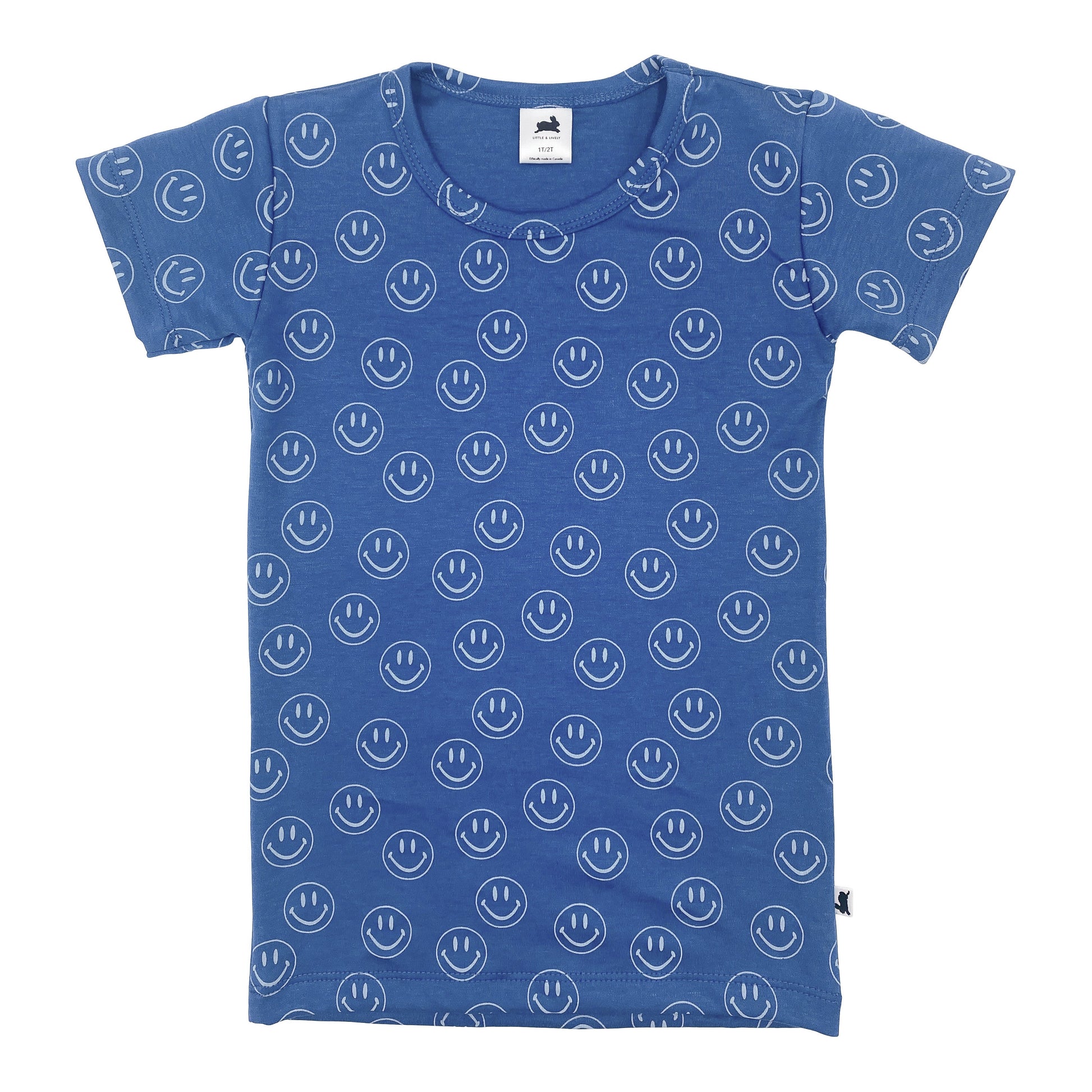 Baby/Kid's/Youth All-Over Print Slim-Fit T-Shirt | Blue Smilies