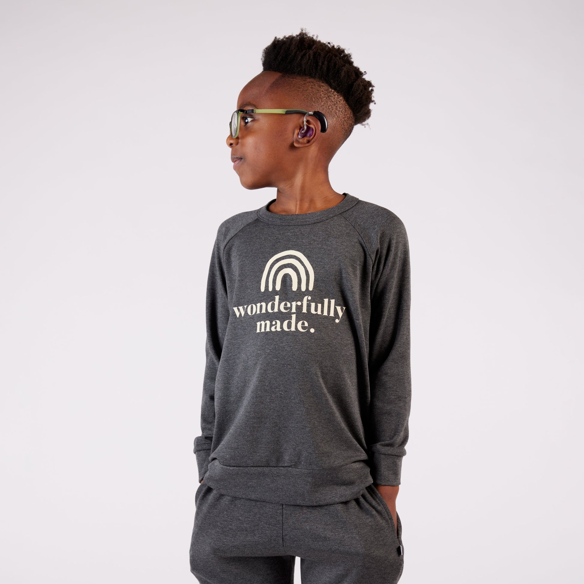 'Classic Wonderfully Made' Bamboo Pullover | Charcoal