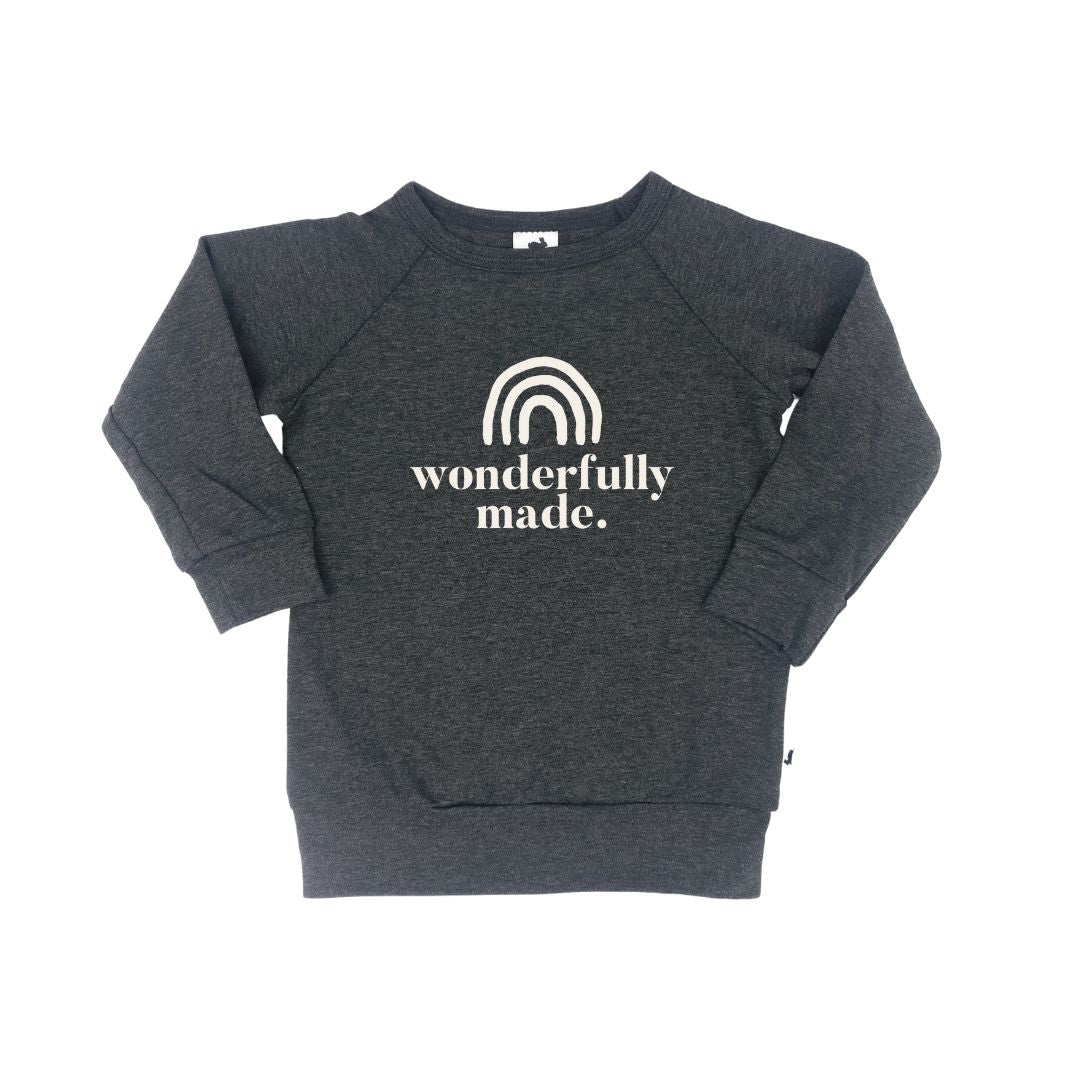 Baby/kid’s/youth ’classic Wonderfully Made’ Pullover | Charcoal Kid’s