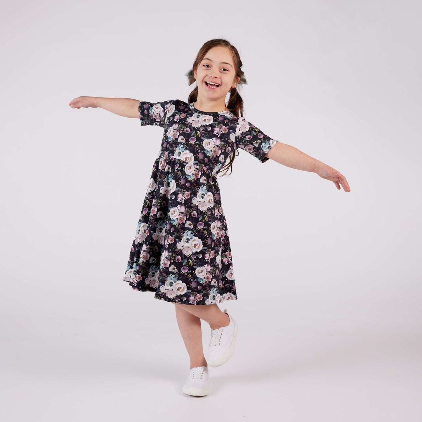 Baby/kid’s/youth Daphne Dress | Watercolour Floral Girl’s Bamboo/cotton 3