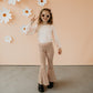 Baby/kid’s/youth Flares | Blush Checkers Leggings Bamboo/cotton 6