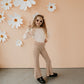 Baby/kid’s/youth Flares | Blush Checkers Leggings Bamboo/cotton 5