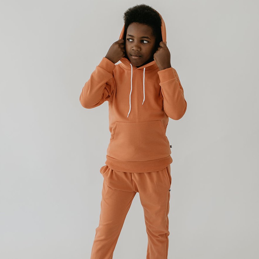 Baby/Kid's/Youth Fleece-Lined Drawstring Joggers | Orange