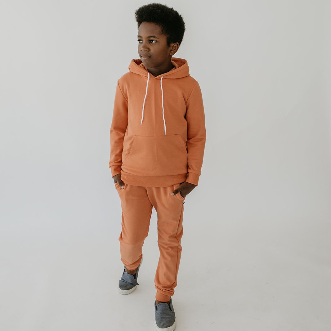 Baby/Kid's/Youth Fleece-Lined Kangaroo Hoodie | Orange