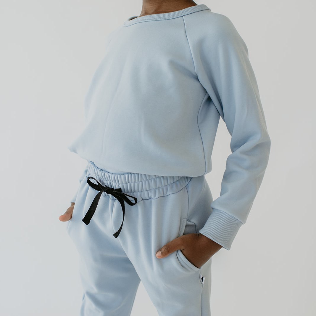 Baby/kid’s/youth Fleece-lined Pullover | Powder Blue Kid’s Bamboo/cotton 2