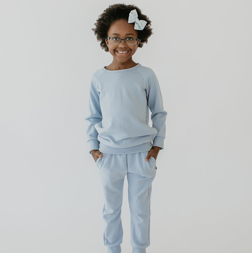 Baby/kid’s/youth Fleece-lined Pullover | Powder Blue Kid’s Bamboo/cotton 4