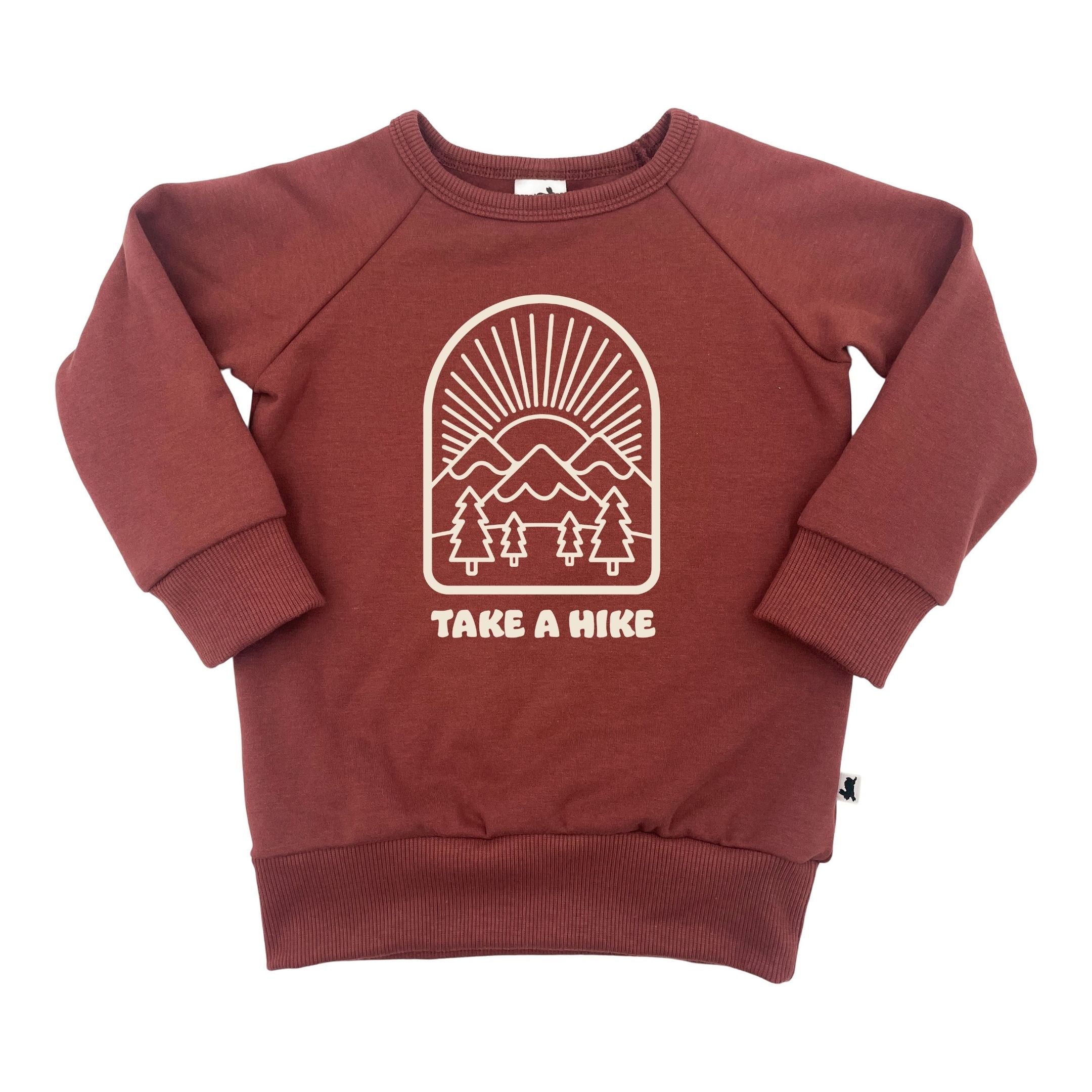 Baby/Kid's/Youth Fleece-Lined 'Take a Hike' Pullover | Burgundy