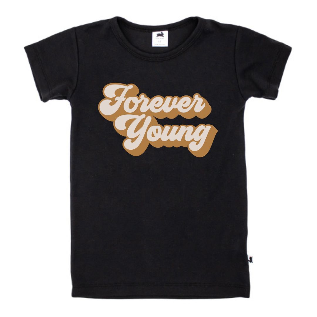 Baby/Kid's/Youth 'Forever Young' Slim-Fit T-Shirt | Black