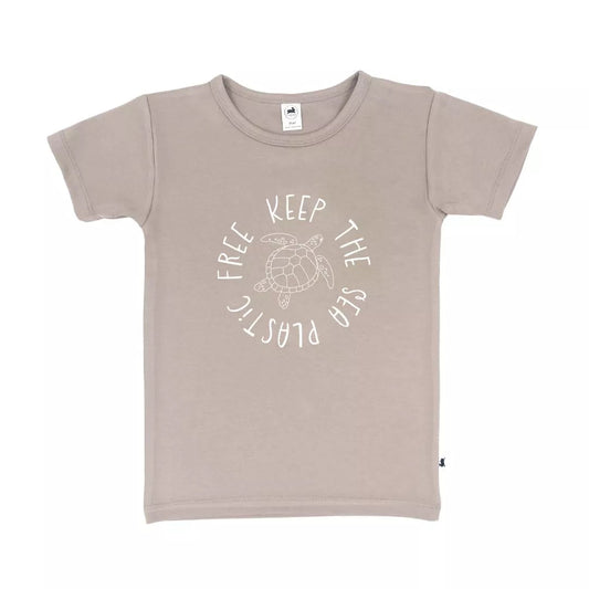 Baby/kid’s/youth ’keep The Sea Plastic Free’ T-shirt | Slim Fit | Stone Kid’s
