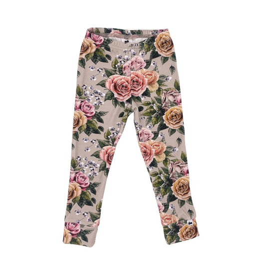 Baby/kid’s/youth Leggings | Antique Floral Leggings Bamboo/cotton 1
