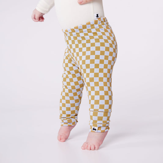 Baby/kid’s/youth Leggings | Blue Checkers Leggings Bamboo/cotton 2