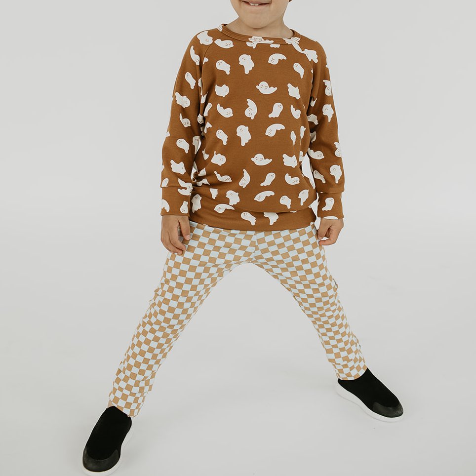 Baby/kid’s/youth Leggings | Blue Checkers Leggings Bamboo/cotton 4