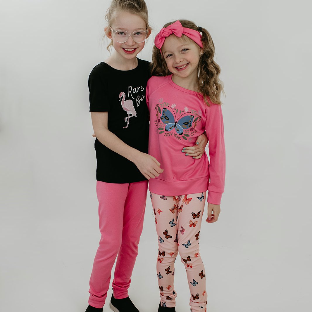 Athletic Legging Light Pink With Printed Flowers – Lively Kids